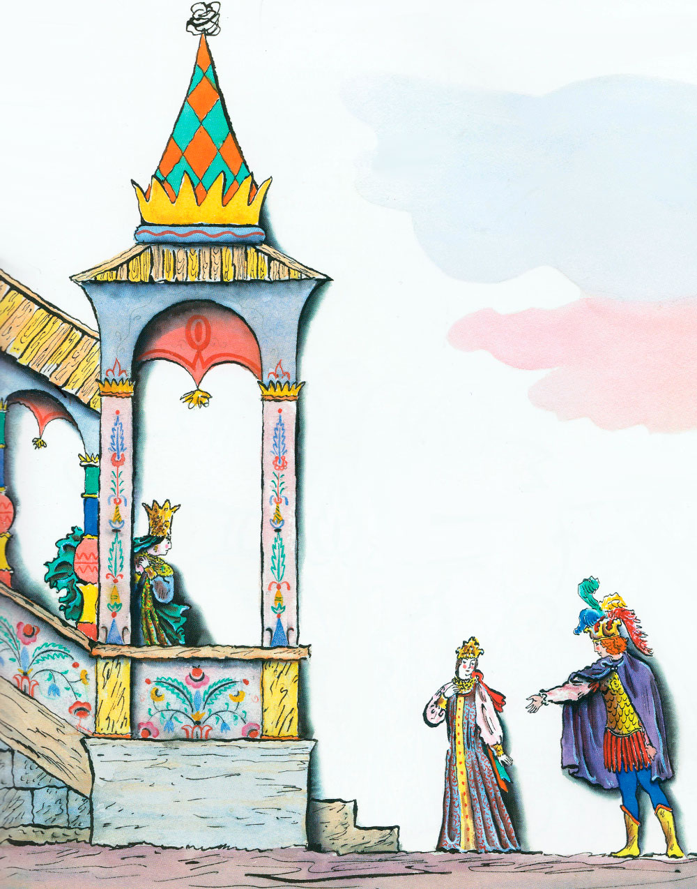 Раскраска Сказка о мертвой царевне и семи богатырях