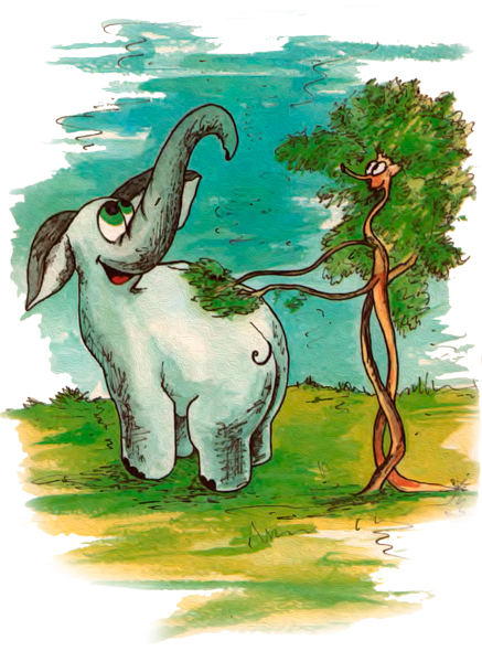Слон и дерево