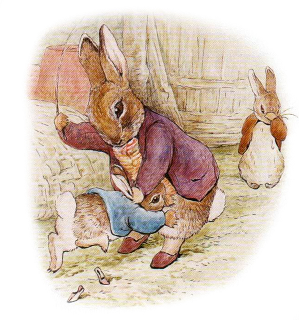 Кролик наказывает крольчат