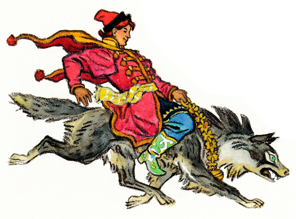 Иван-царевич верхом на сером волке
