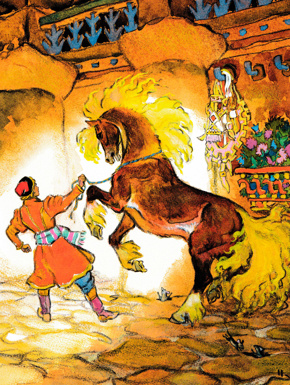 Иван-царевич поймал златогривого коня
