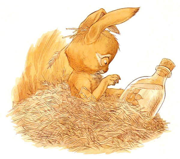 Кролик в сене