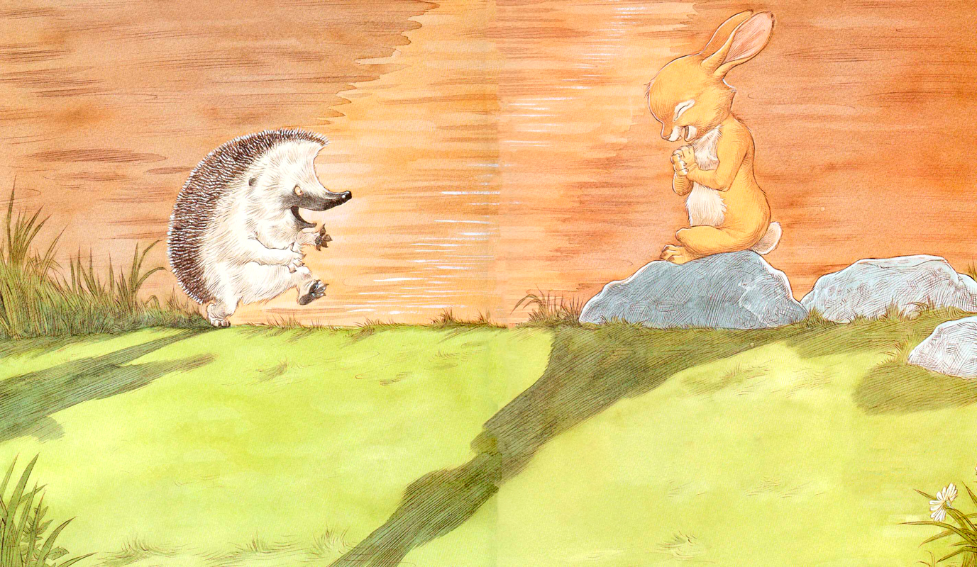 Кролик и Ежик бегут навстречу друг другу