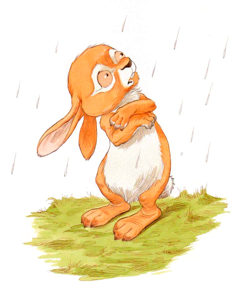 Кролик под дождем