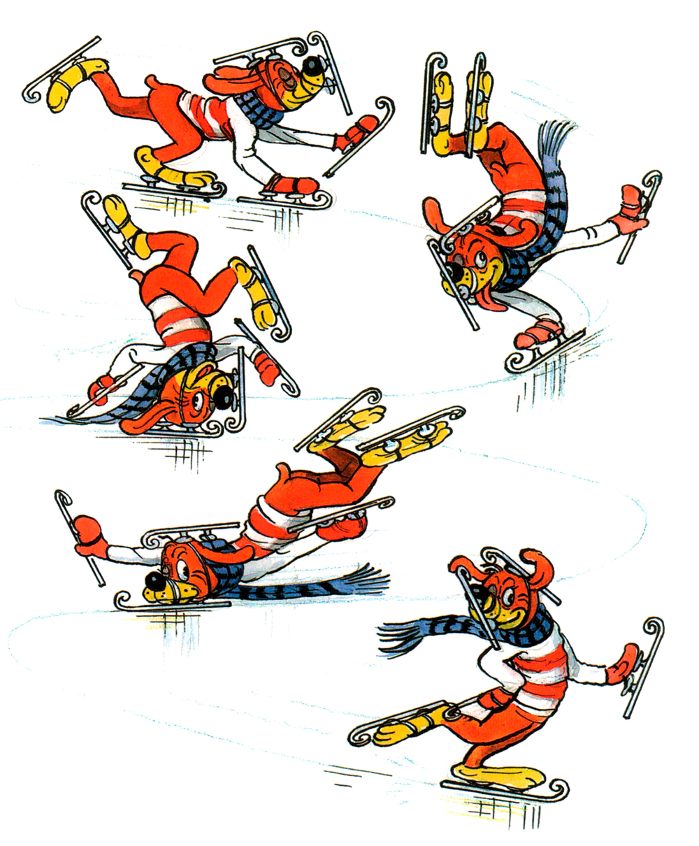 Пиф катается в коньках