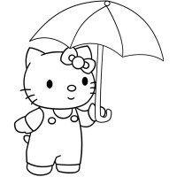 Китти под зонтиком
