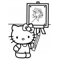 Китти рисует картину