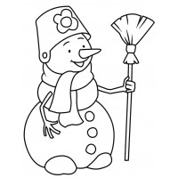 Снеговик с метлой