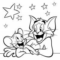 Раскраска Мультфильм Том и Джерри