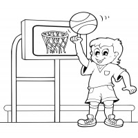 Баскетболист крутит мяч