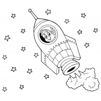 Космонавт в ракете