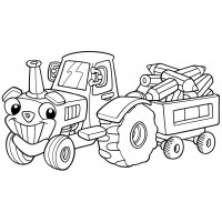 Картинка трактор раскраска