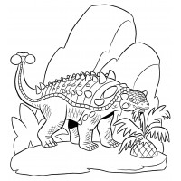 Анкилозавр ест пальму