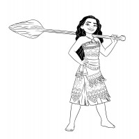 Моана держит весло