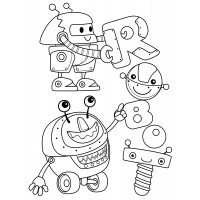 Роботы составляют буквы