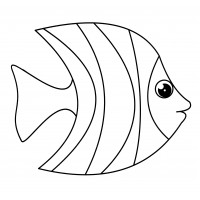 Полосатая аквариумная рыбка