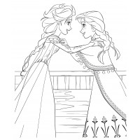 Эльза обнимает Анну