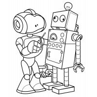 Робот чинит своего друга