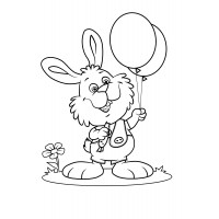 Кролик держит два шарика