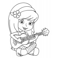 Девочка играет на гитаре