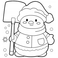 Снеговичок с лопатой