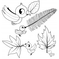Птички и разные листики