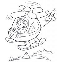Девочка управляет вертолетом