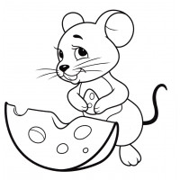 Мышка кушает сыр