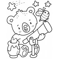 Мишка смотрит на звёзды