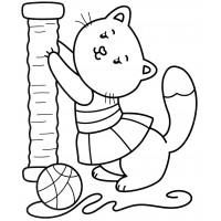 Игривая кошечка с клубком