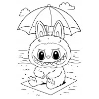 Лабубу на пляже