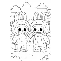 Лабубу с другом перед школой