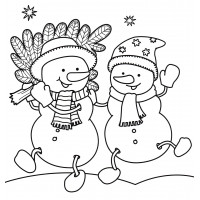 Два веселых снеговика