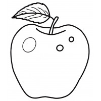Сочное яблоко с листочком