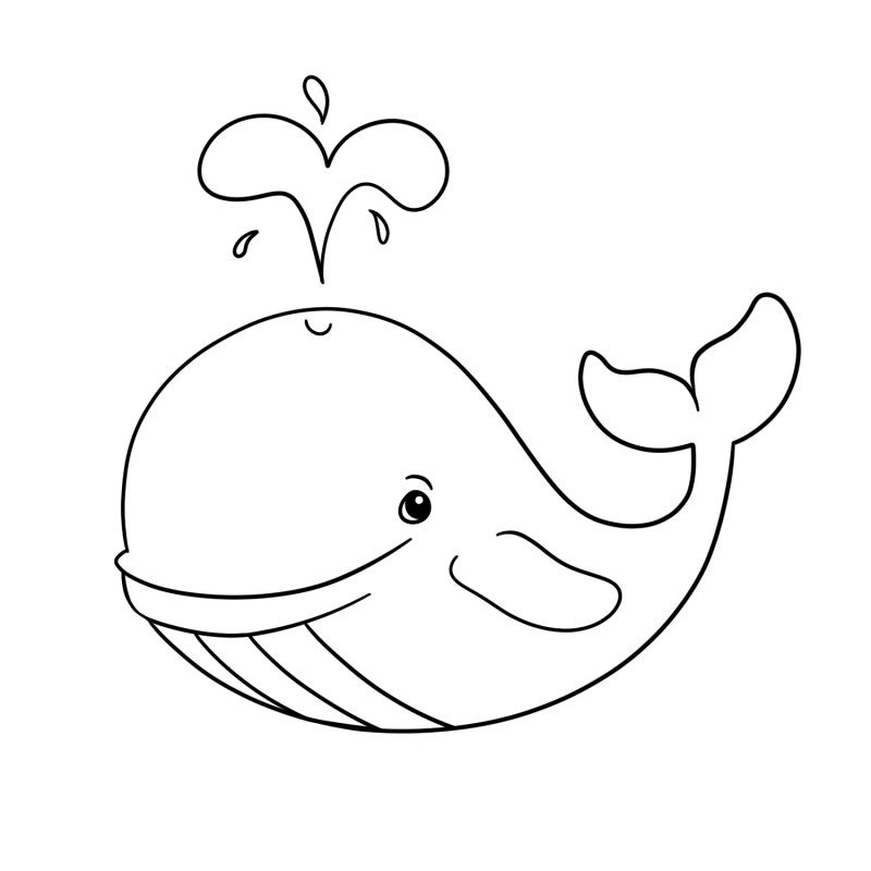 Простые рисунки карандашом для детей кит