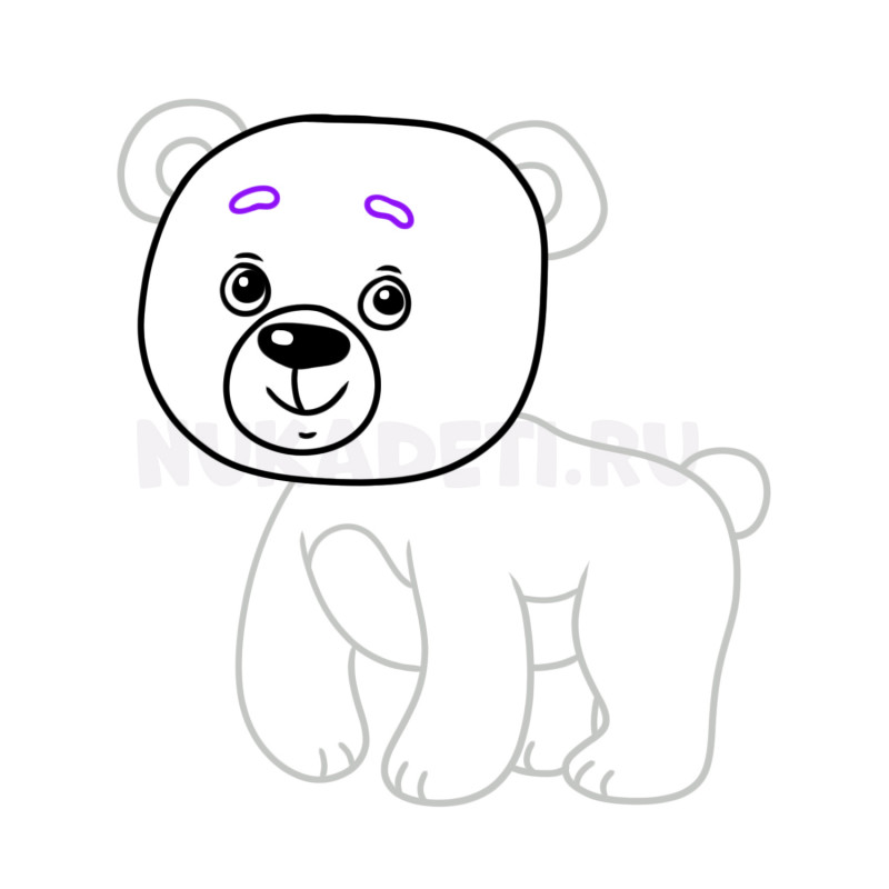Как нарисовать Медведя поэтапно