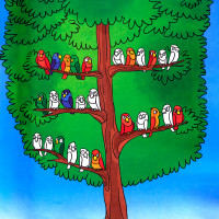 Попугайчики на дереве