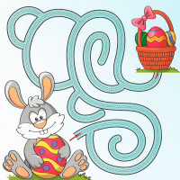 Кролик и пасхальные яица