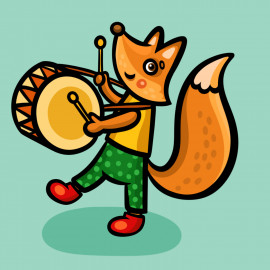 Лисичка с барабаном