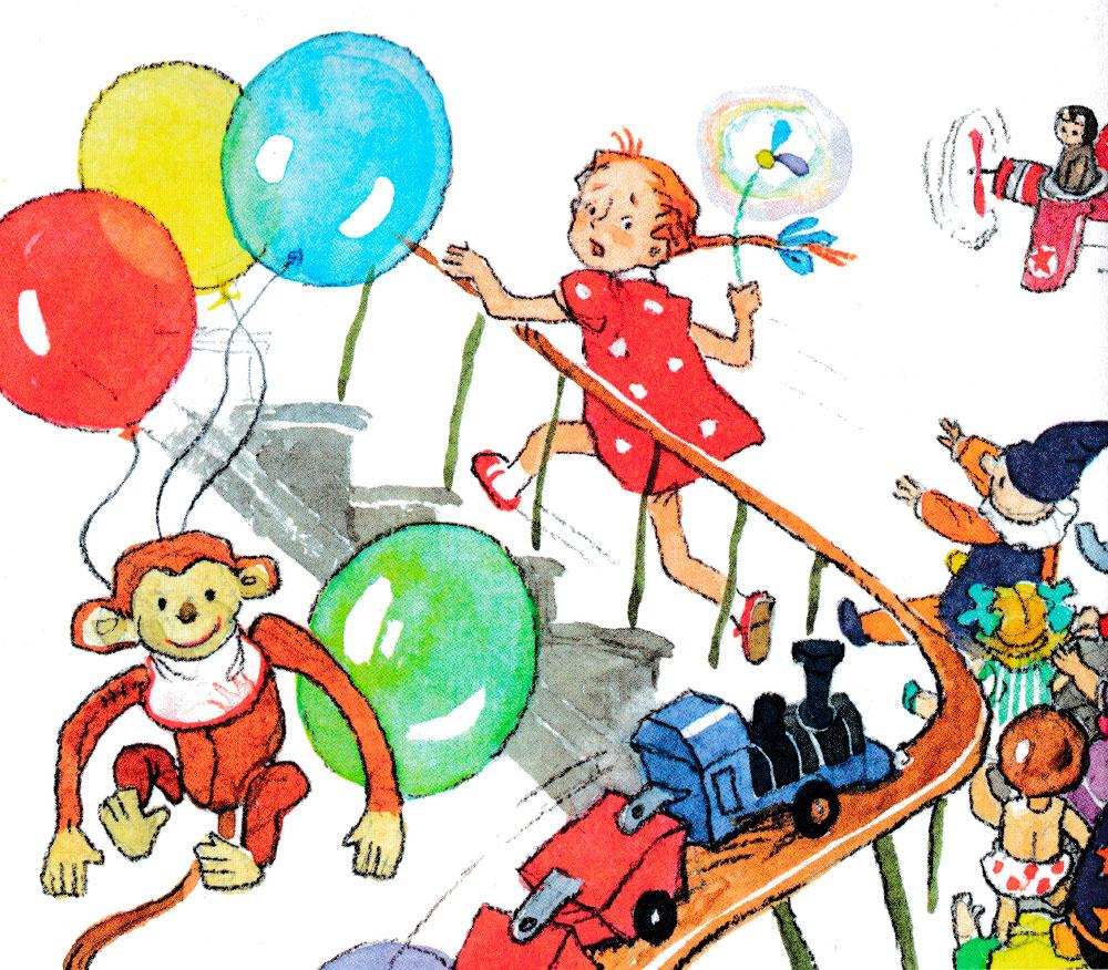 Женя убегает от игрушек