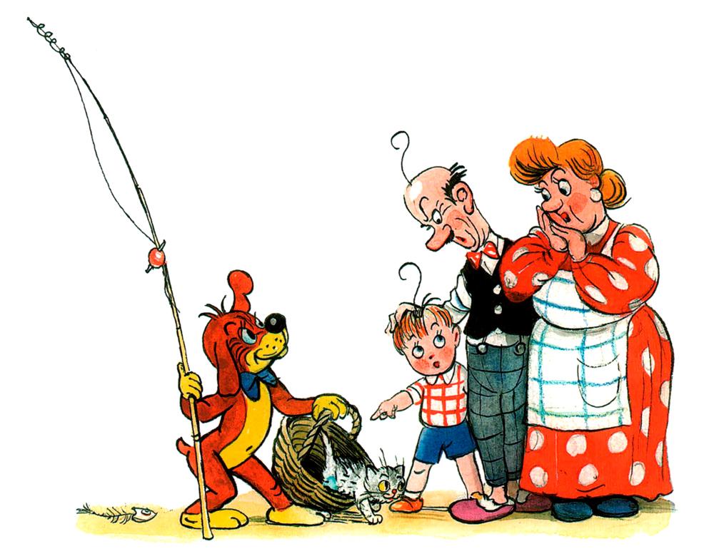 У Пифа в корзинке котик