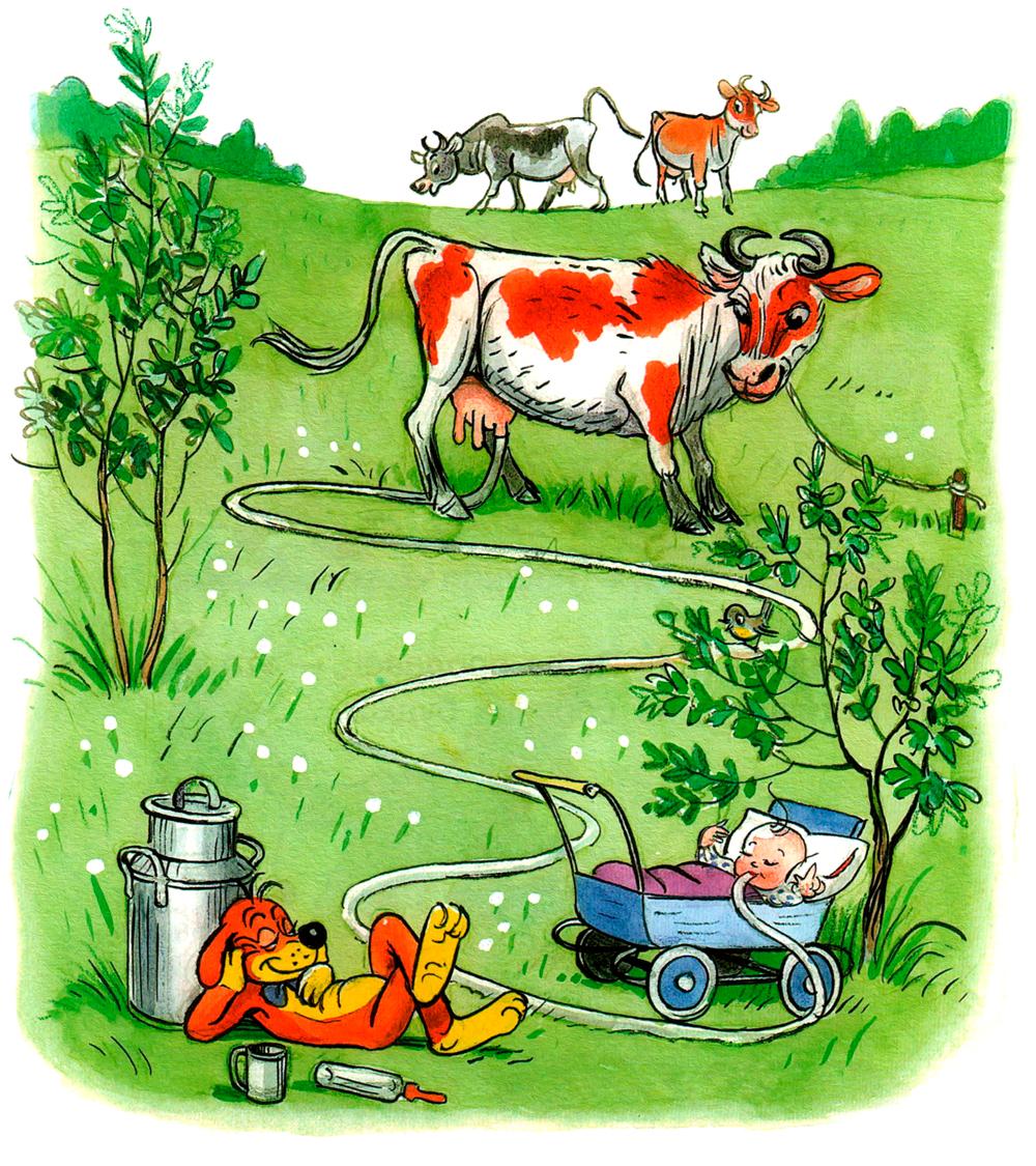 Пиф с коровами на лугу