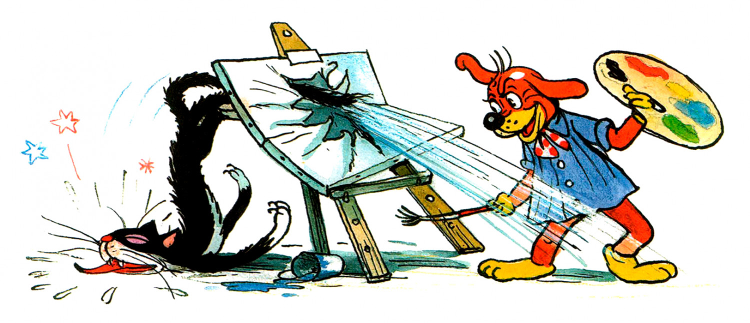 Кот порвал картину