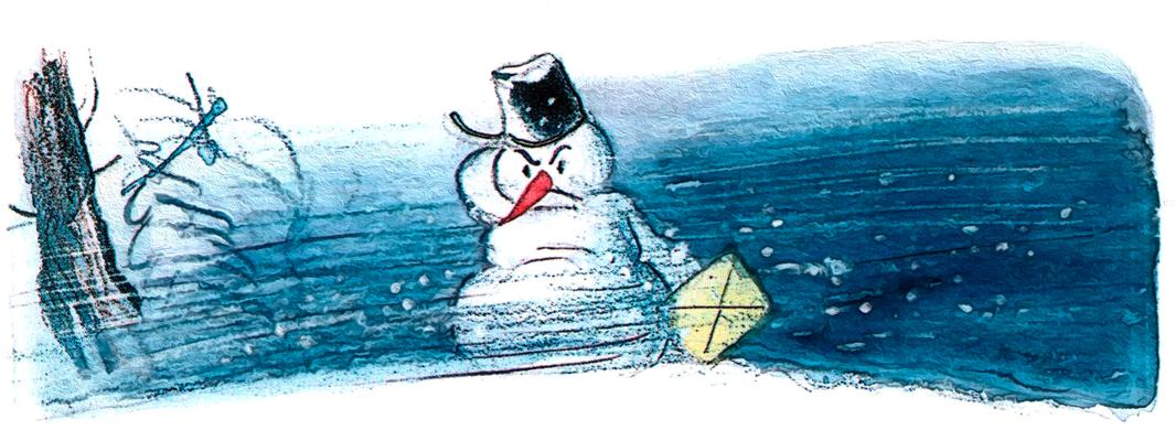 Снеговик чешет голову