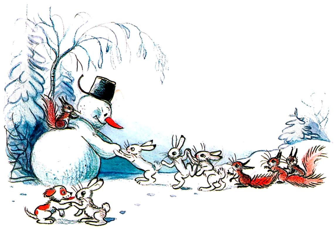 Снеговик пожимает всем лапки