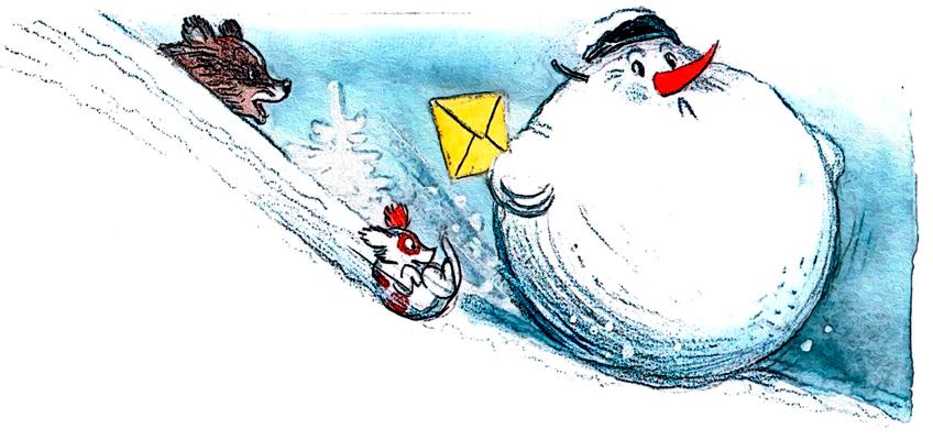 Снеговик катится