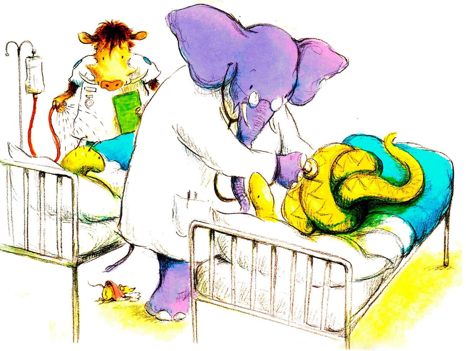 Врач осматривает удава